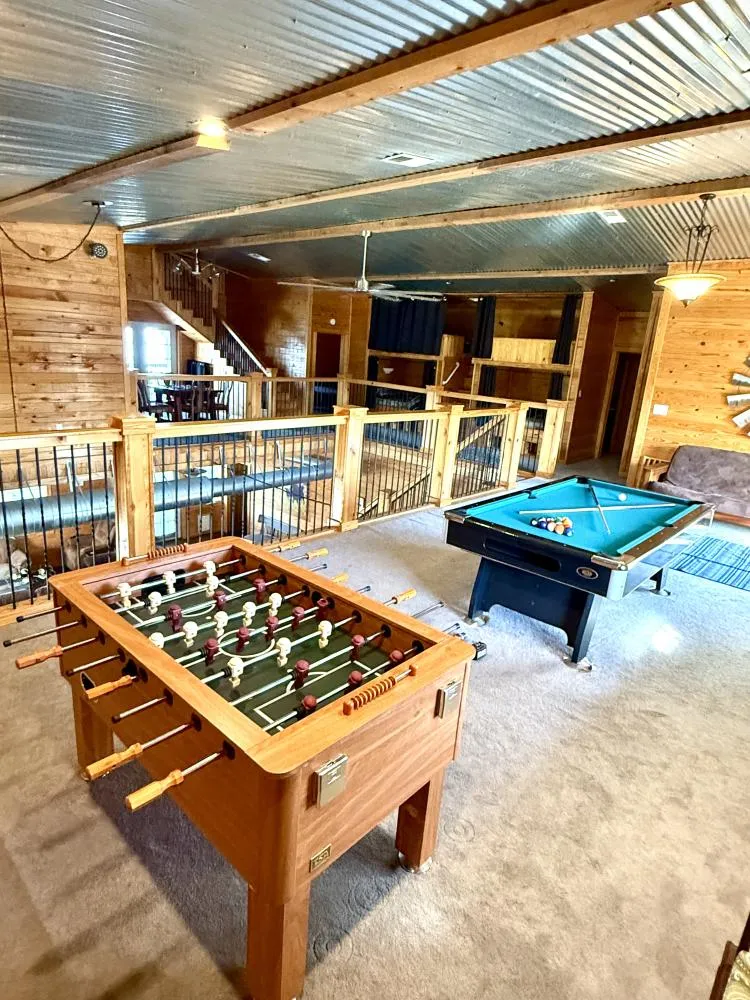 Pool table and Foos Ball for our competitive guests.